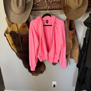 GAP Neon Pink Zip-Up Hoodie